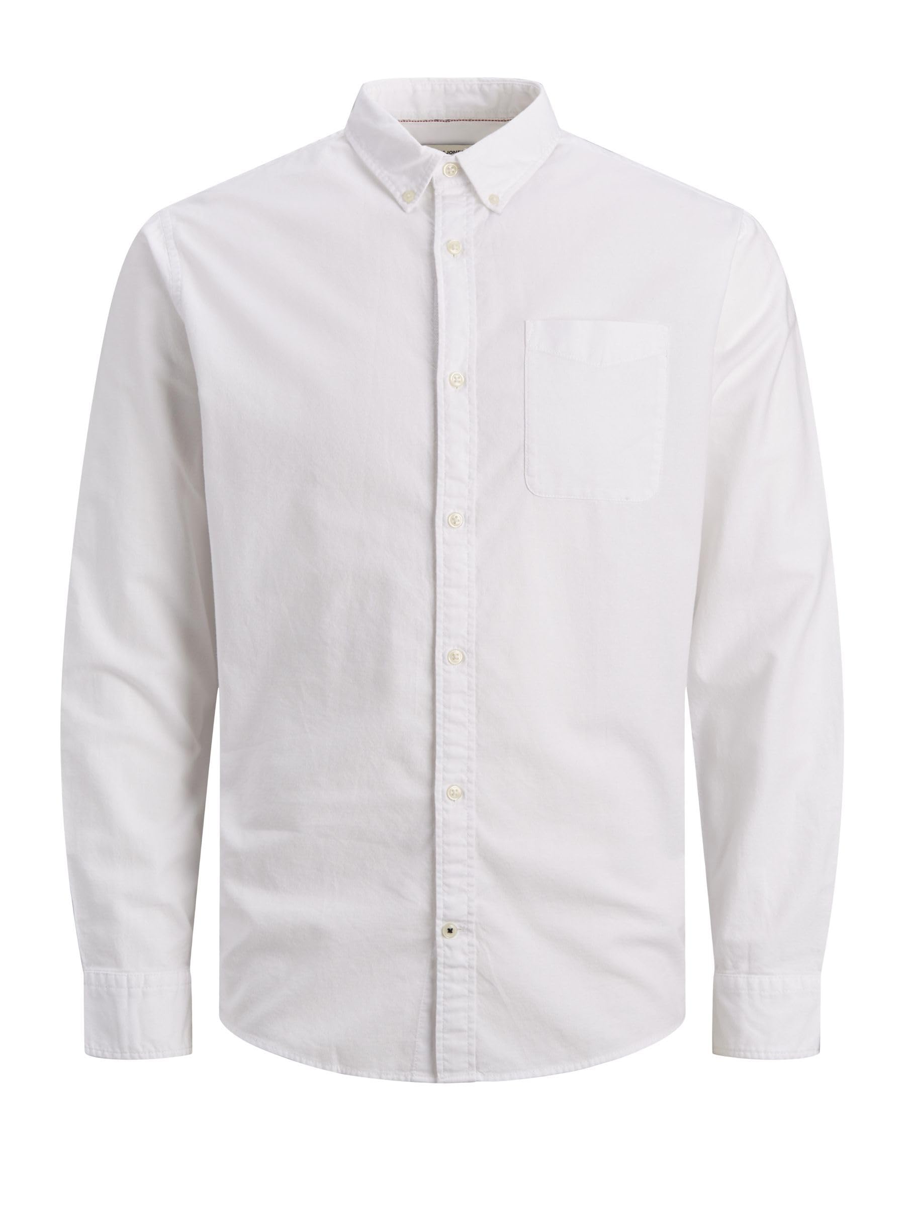 Jack & Jones Camisa de Hombre Talla Grande Color Liso básica Manga Larga Business JJEOXFORD