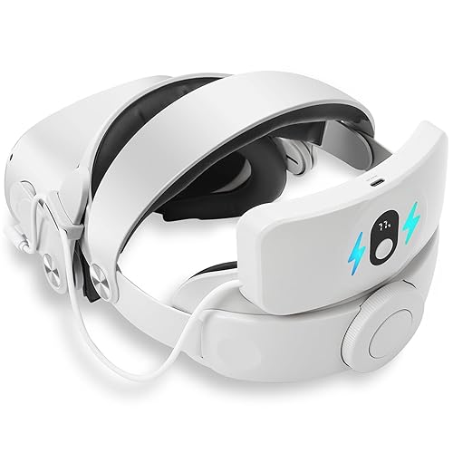 Battery Pack Head Strap Compatible with Quest 2 Accessories, Sonicgrace 5300mAh Battery Pack VR Oculus 2 Strap for Elite-strap Replacement, Enhanced