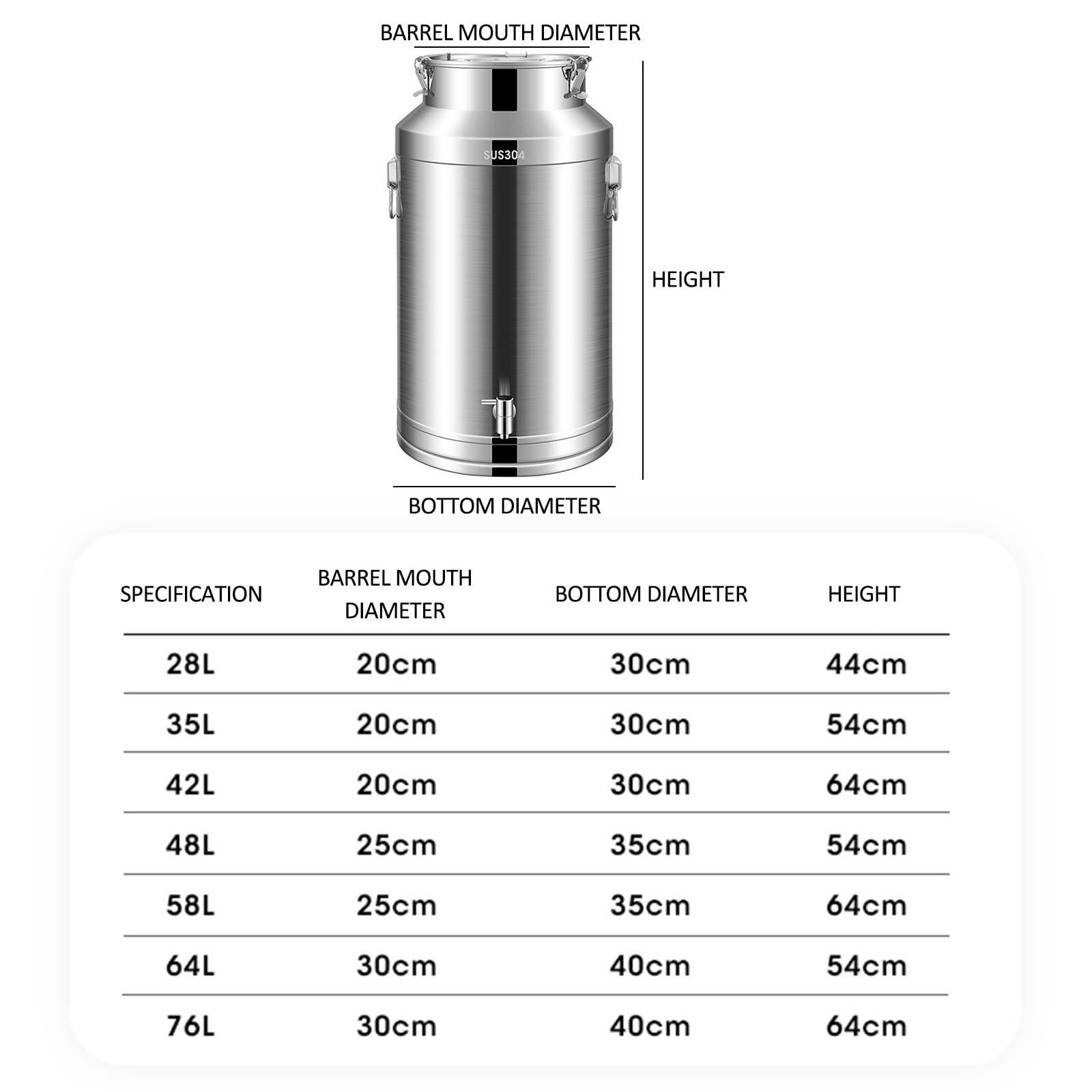 Contenedor de Transporte de Acero Inoxidable con Tapa sellada y Grifo, balde Resistente para Almacenamiento y dispensación de líquidos.