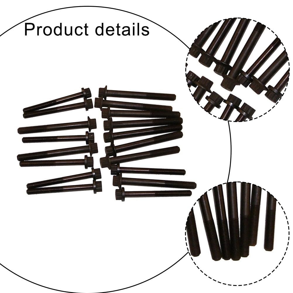 Set di bulloni per testa cilindri Ford Ranger Pickup e Mazda B2500 2.5TD - Acciaio al carbonio ad alta resistenza, trattato termicamente, resistente alla corrosione, sostituzione diretta per