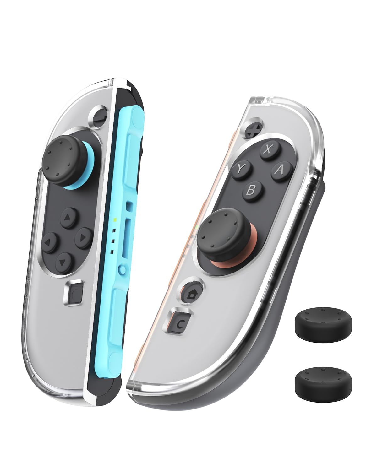 Nintendo Switch 2 TPU Protective Case Crystal Clear PC Cover 2 Thumb Grips