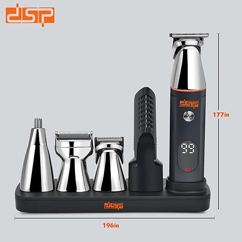 Miniatura 7 de DSP Recortadora de barba recargable para el cuerpo, afeitadora de pelo facial para nariz, oreja, máquina de corte de pelo público IPX7 impermeable