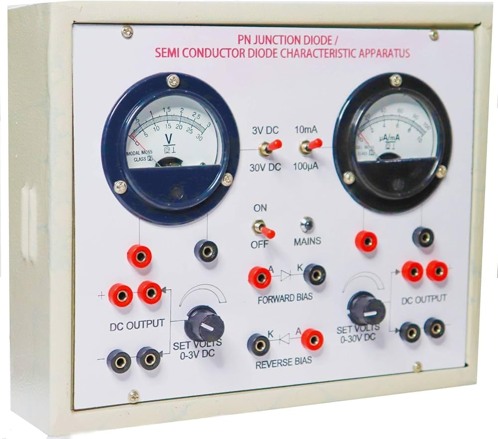 PN Junction Diode Semiconductor Characteristic Apparatus, Educational Lab Equipment, 0-30V DC, Forward and Reverse Bias Testing-image-6