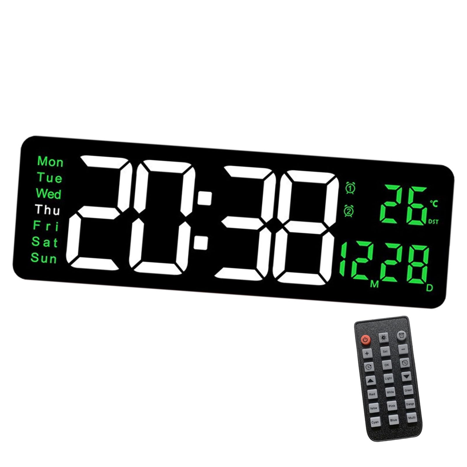 Tfaoys D Le Digital Wall Clock With Remote Control Ate Temperature Isplay Timer Alarm Clock Lamp For Home Or Ecors Large Igital Wall