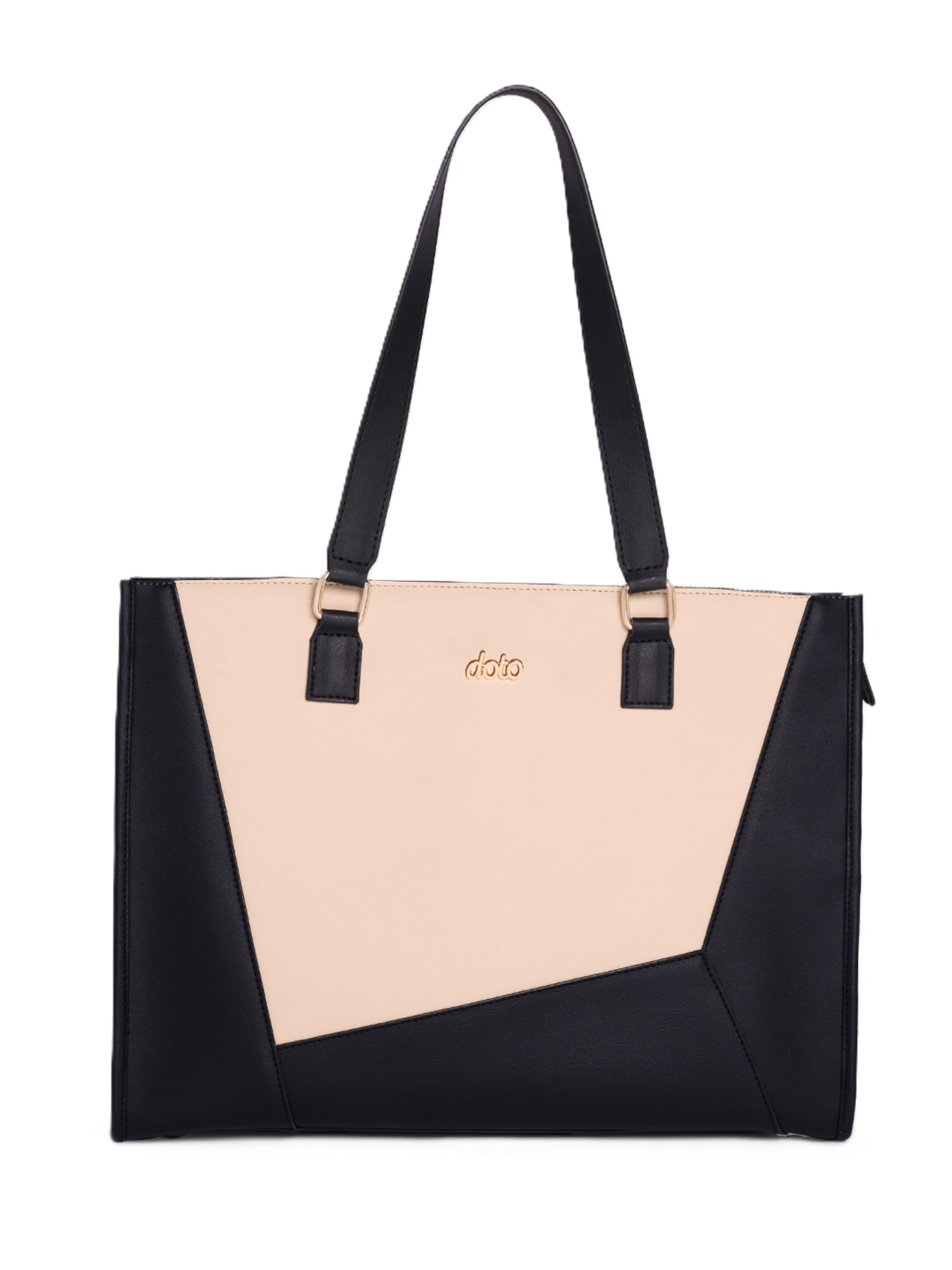 Gokyo Office Tote Bag for Women | Premium Vegan Leather Work Tote with Laptop Compartment | Structured Shoulder Handbag for Office-image-8