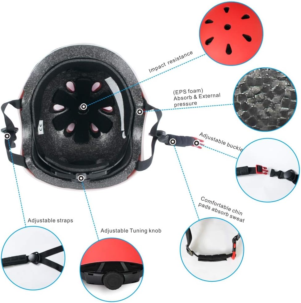 LANOVAGEAR Kids Bike Helmet Knee Elbow Wrist Pads, Ages 2-8 Toddler Helmet with Protective Gear Set 7PCS, for Bicycle Cycling Skateboard Scooter Inline Skating : Sports & Outdoors