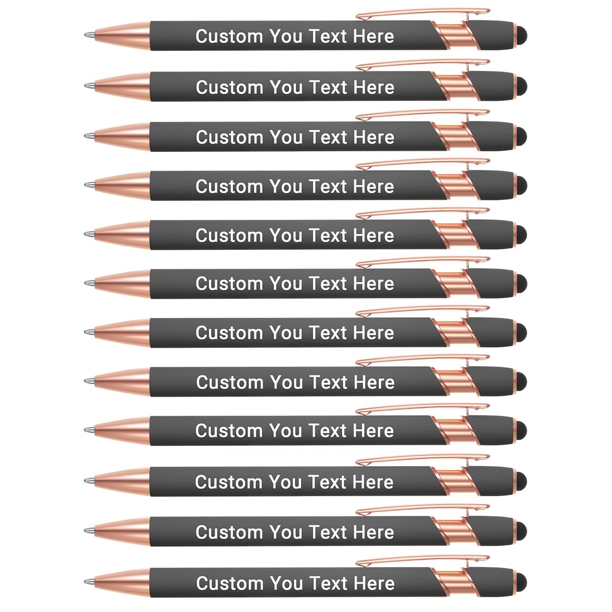 Zoonnis 36 Pcs Personalised Ballpoint Pens with Stylus Tips for Business Personalized Engraved Pen In Bulk for Women Men with Name Text Customised Pen Writing Custom Pen With Black Ink for School โ image 1
