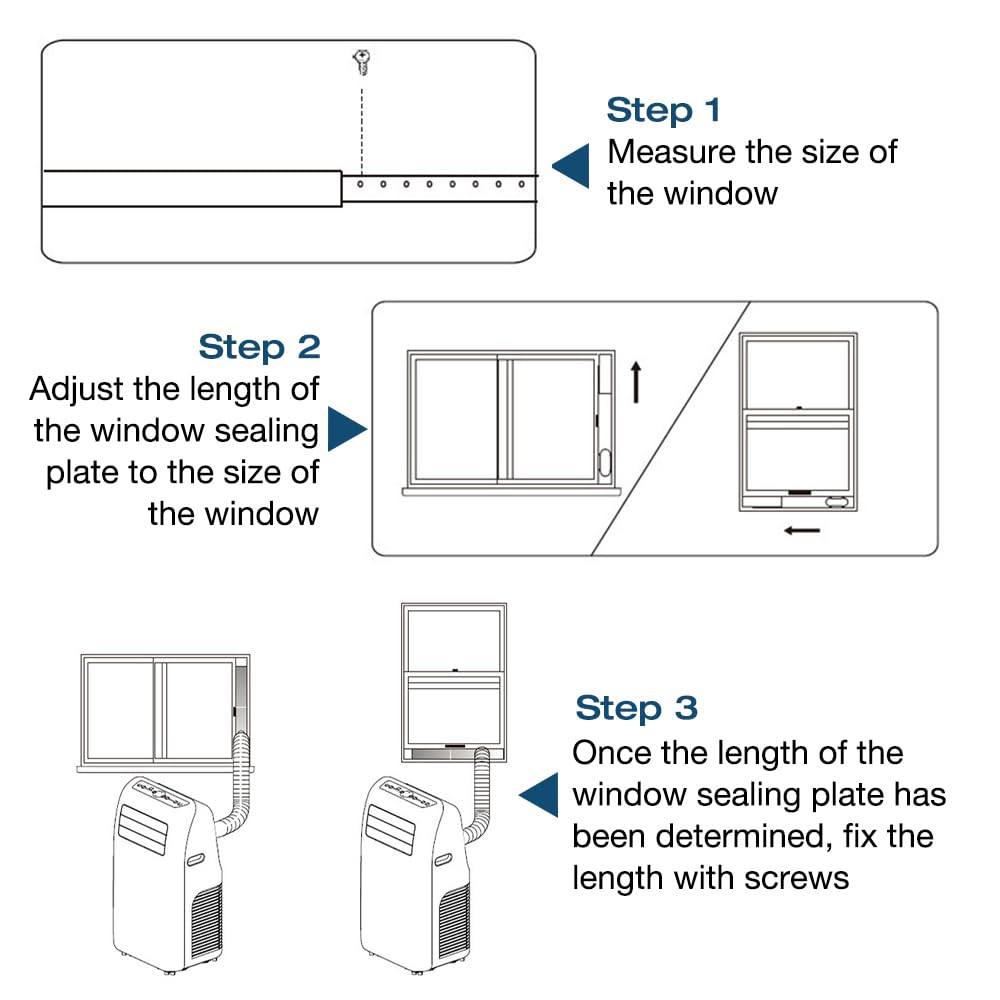 4Pcs Kit Ventana Aire Acondicionado Portatil, 16CM X 43-140cm con Tubo de Desagüe de 13/15 cm, Kit de Ventilación de Ventanas de Aire Acondicionado Portátil, adaptador ventana aire acondicionado