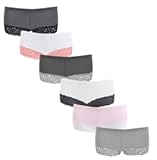 Boy Shorts Underwear for Women&comma; Cotton Women&apos;s Panties Lace Boyshort Slip Pack