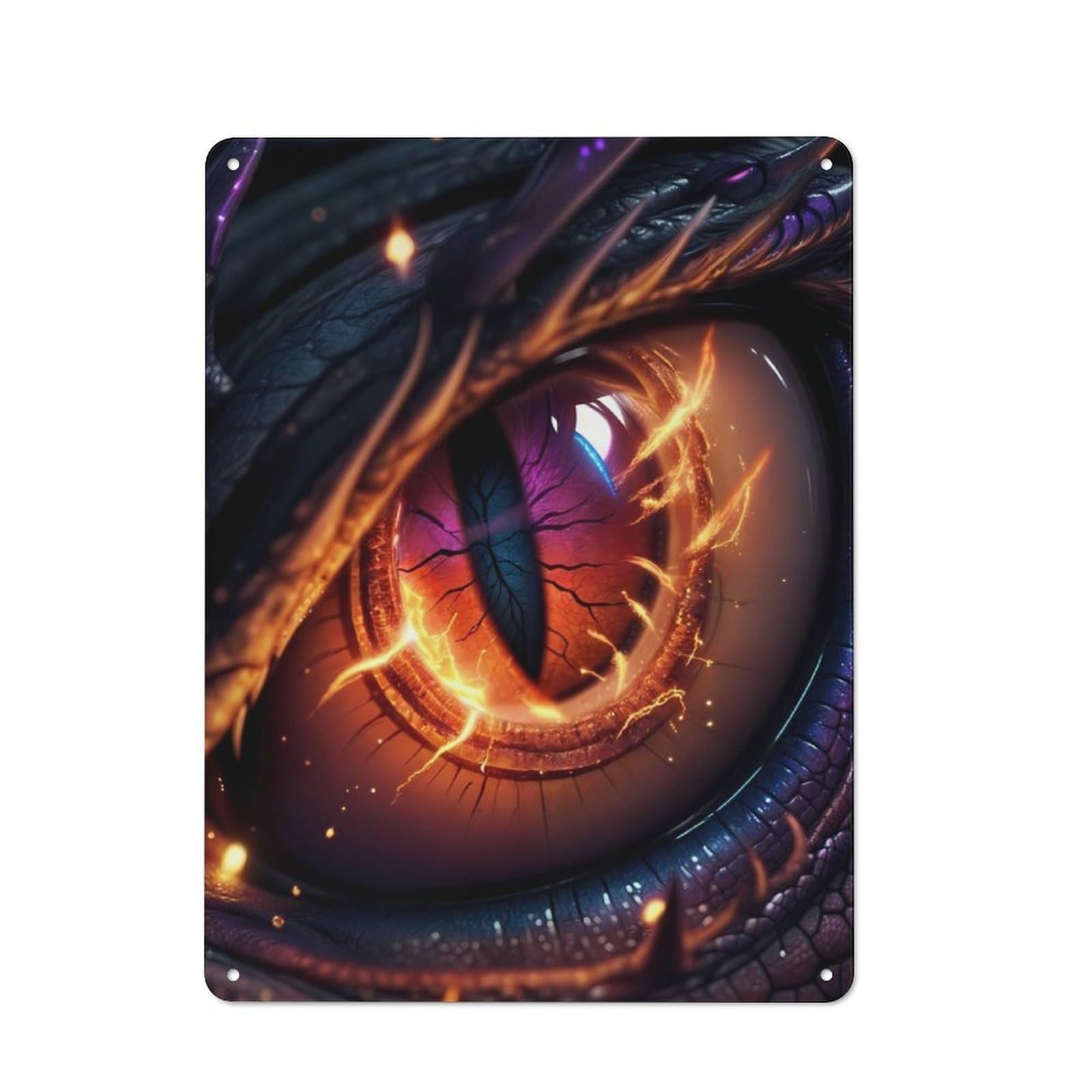 Red Dragon Eyes Metal Wall Plaque for Bar Wall, Pub Room And Party Space, Gift for Friends, Dad Or Home Bar Owners, 40x30cm