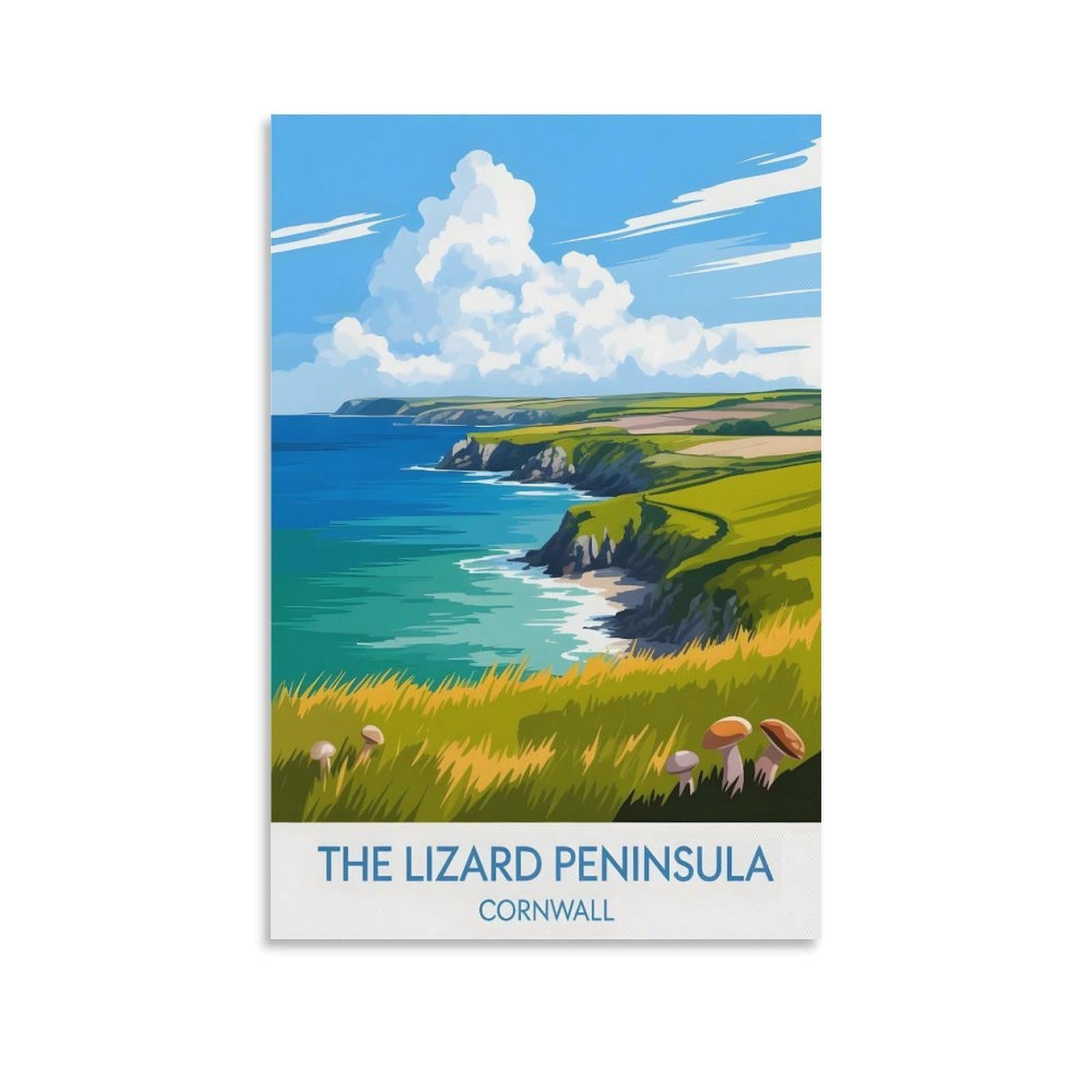 Ezmlfa S371 5D Diamond Painting Kits,The Lizard Peninsula Cornwall Diamond Art Kits Adults, Create Your Own Diamond Painting Full Drill Gifts For Home Decor 30X40cm