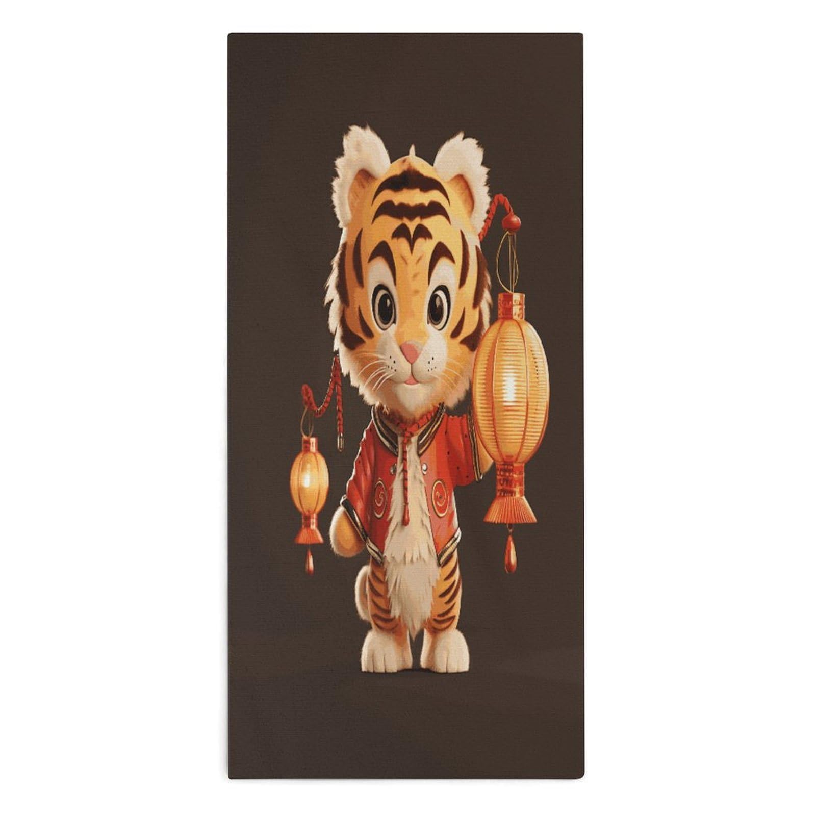 Btcowzrv Style A Tiger Holding A Lantern Bath Towel Beach Towels Shower Towel