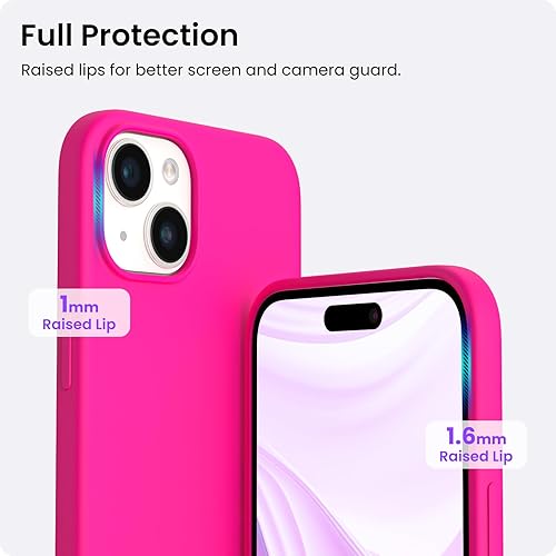 Miniatura 4 de ORNARTO Funda compatible con iPhone 15 Plus de 6.7 pulgadas, silicona líquida delgada de 3 capas cubierta completa de goma de gel suave, funda