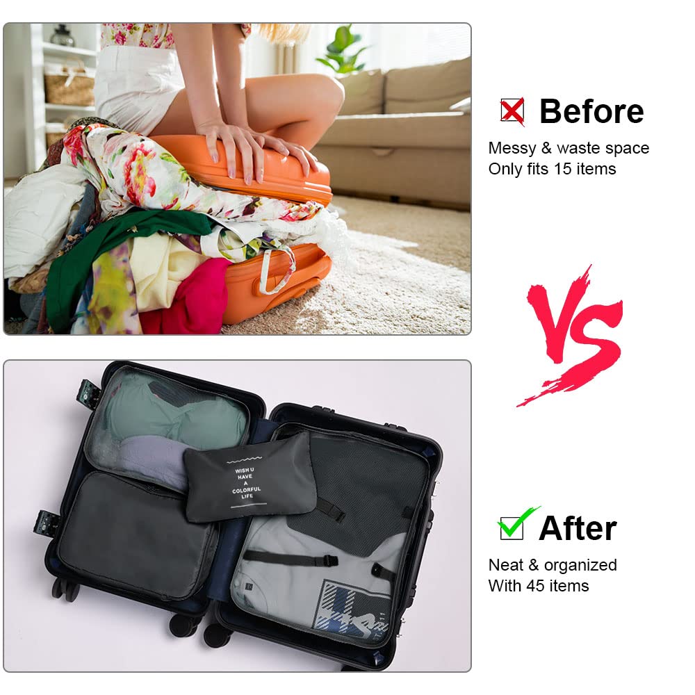 OSDUE 4 Teilige Packwürfel Set für Koffer, Reise Organizer, Koffer