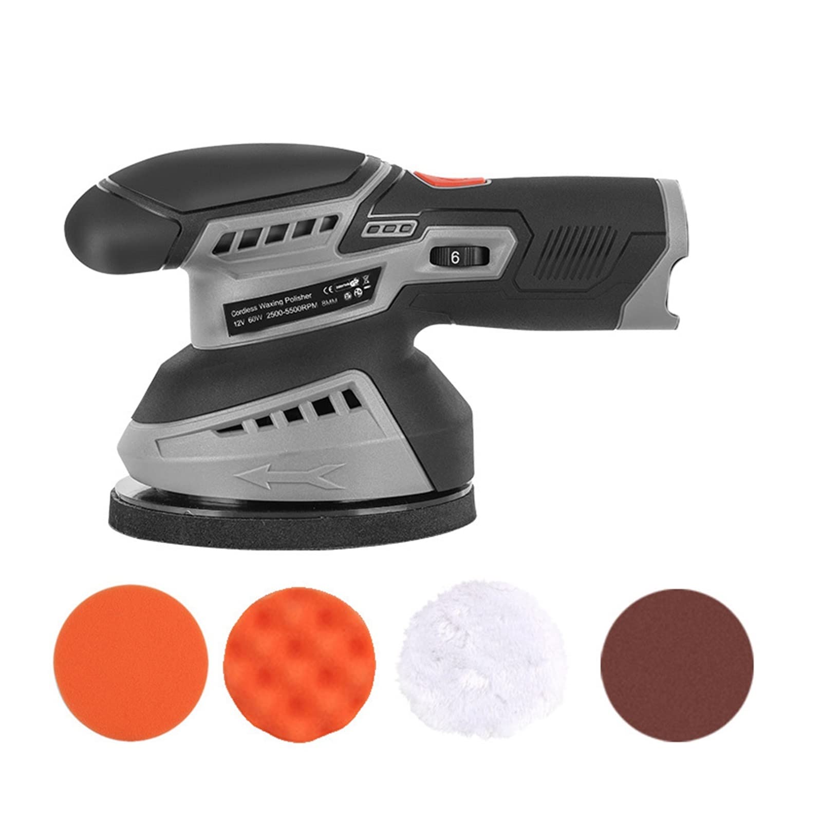 Lithium Battery Polishing Machine Car Polishing Waxing Cleaning to Scratches Portable Household Car Eccentric Waxing Machine(Without Battery)