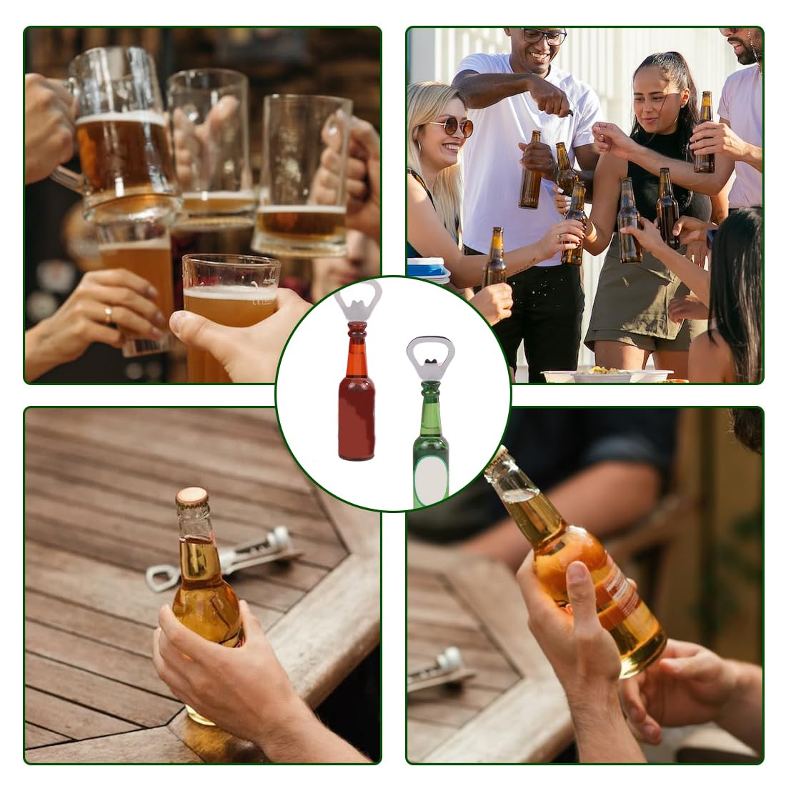 Apribottiglie Elegante Con Manico Antiscivolo - Per Birra E Bevande, Design Cool - Foto 11