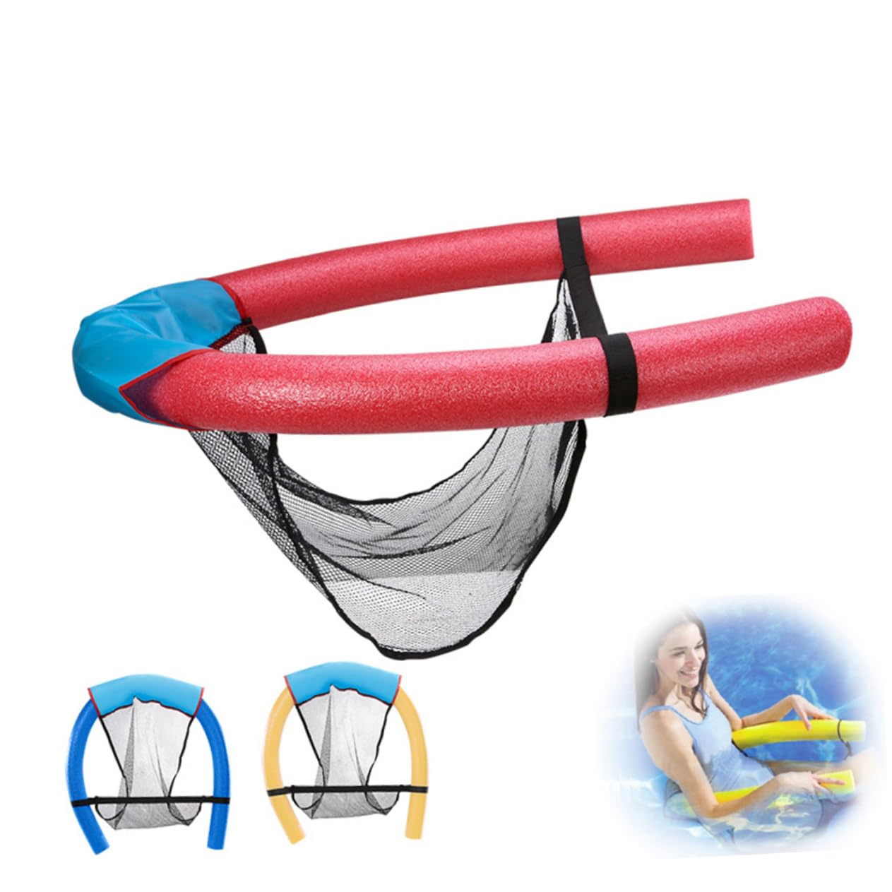 Abaodam Swimming Floating Chair Floating Pool Noodle Seat Mesh Boys and Girls Pool Float Relaxing Inflatable Chair