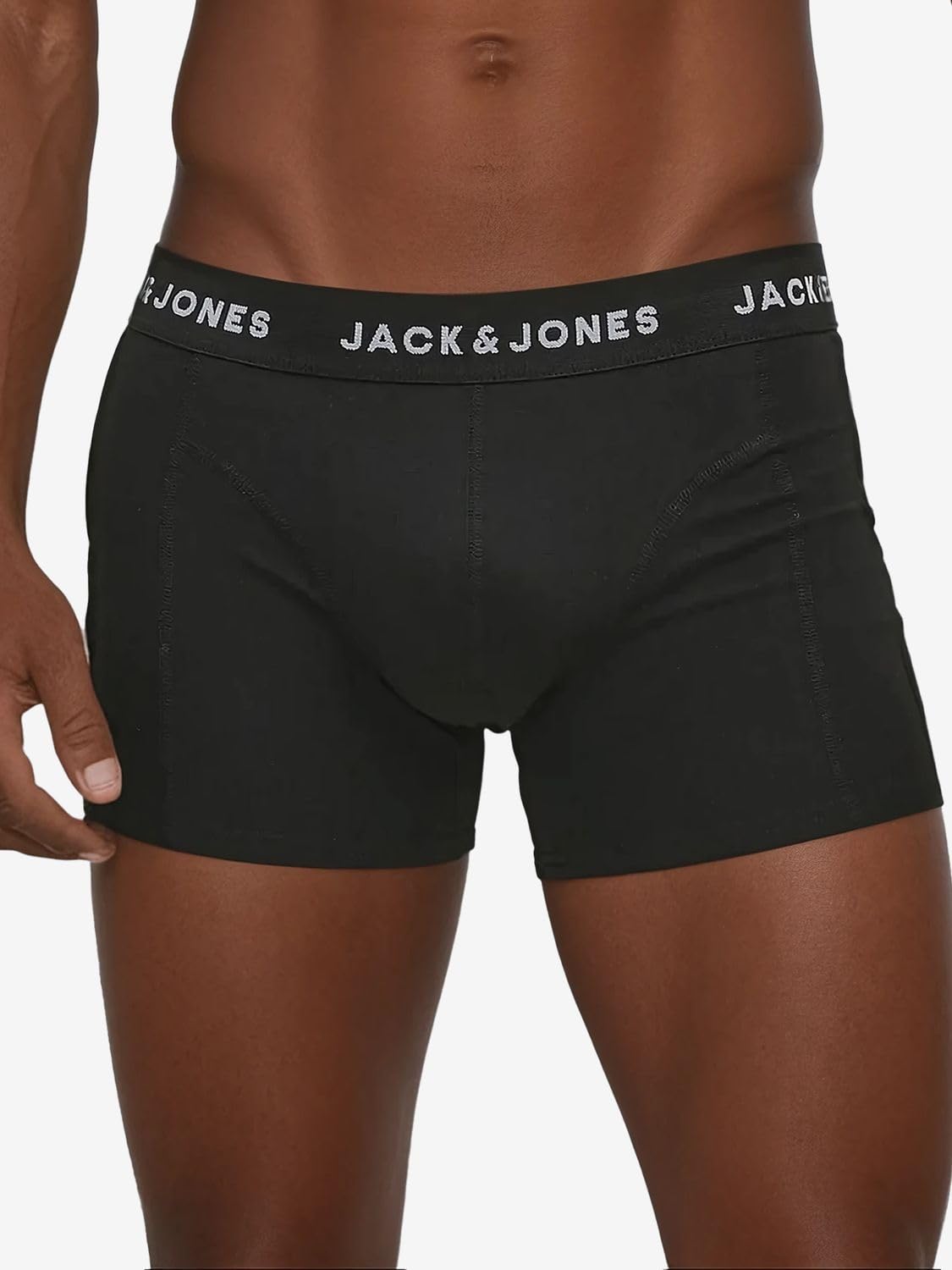 JACK & JONES Boxer da uomo, confezione da 10 pezzi, in cotone, basic trunks jacanton, biancheria intima retrò, pantaloncini elasticizzati, colore nero, bianco, S, M, L, XL, XXL, 3XL