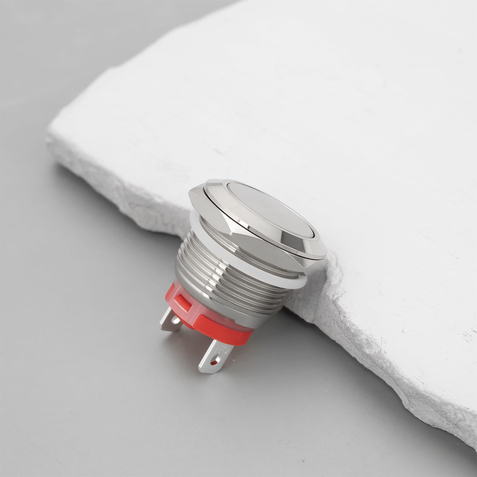 2 szt. 19 mm 2-pinowy krótki przycisk 20A/12-24V 15A/220V wodoodporny przełącznik chwilowy stal nierdzewna