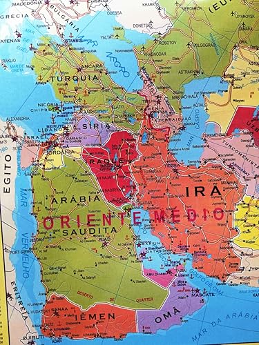 MAPA/POSTER DA ÁSIA - DIMENSÕES: LARGURA 117 CM X ALTURA 89 CM