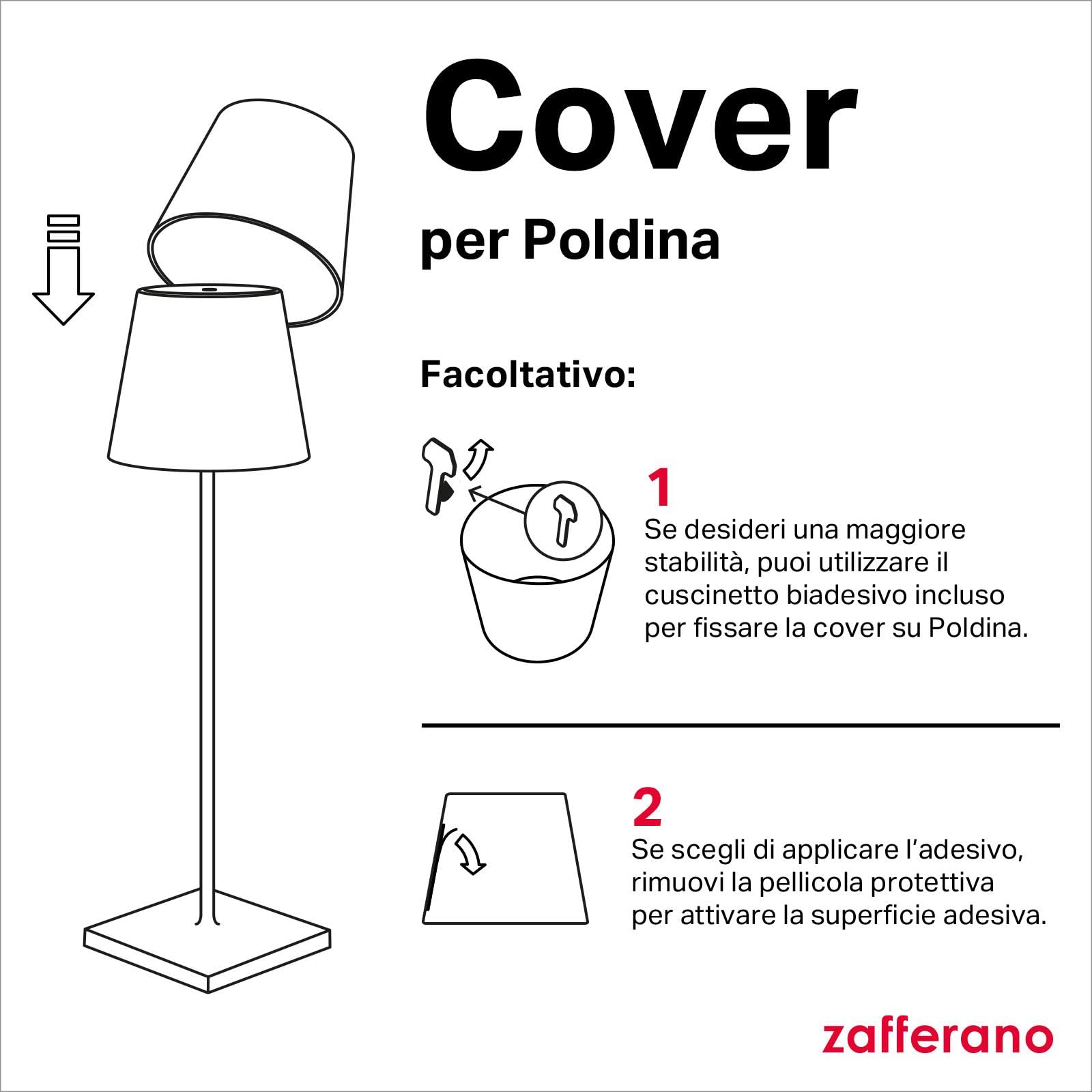 Zafferano, Poldina Cover, Cover in Ceramica Decorata a Mano per Lampada da Tavolo, Paralume Compatibile con le Lampade Poldina, Made in Italy, Ø13 x 10 cm, Color Bianco - Pesci Azzurri