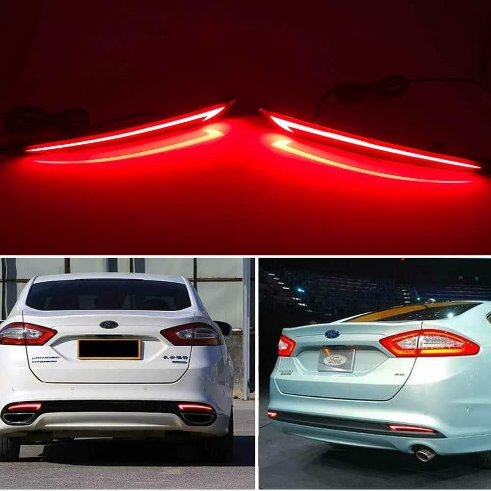 YONGYAO Style Rouge Optique 3D Réflecteur Pare-Chocs Arrière Conduisant La Lumière Frein Tournant Les Lumières pour Ford Fusion Mondeo - Paire
