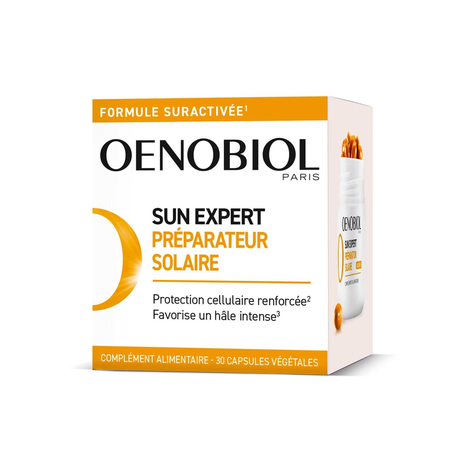 OENOBIOL SUN EXPERT Préparateur Solaire - Protection cellulaire renforcée* - Favorise un hâle intense et éclatant - Complément Alimentaire 30 capsules - Programme 1 mois