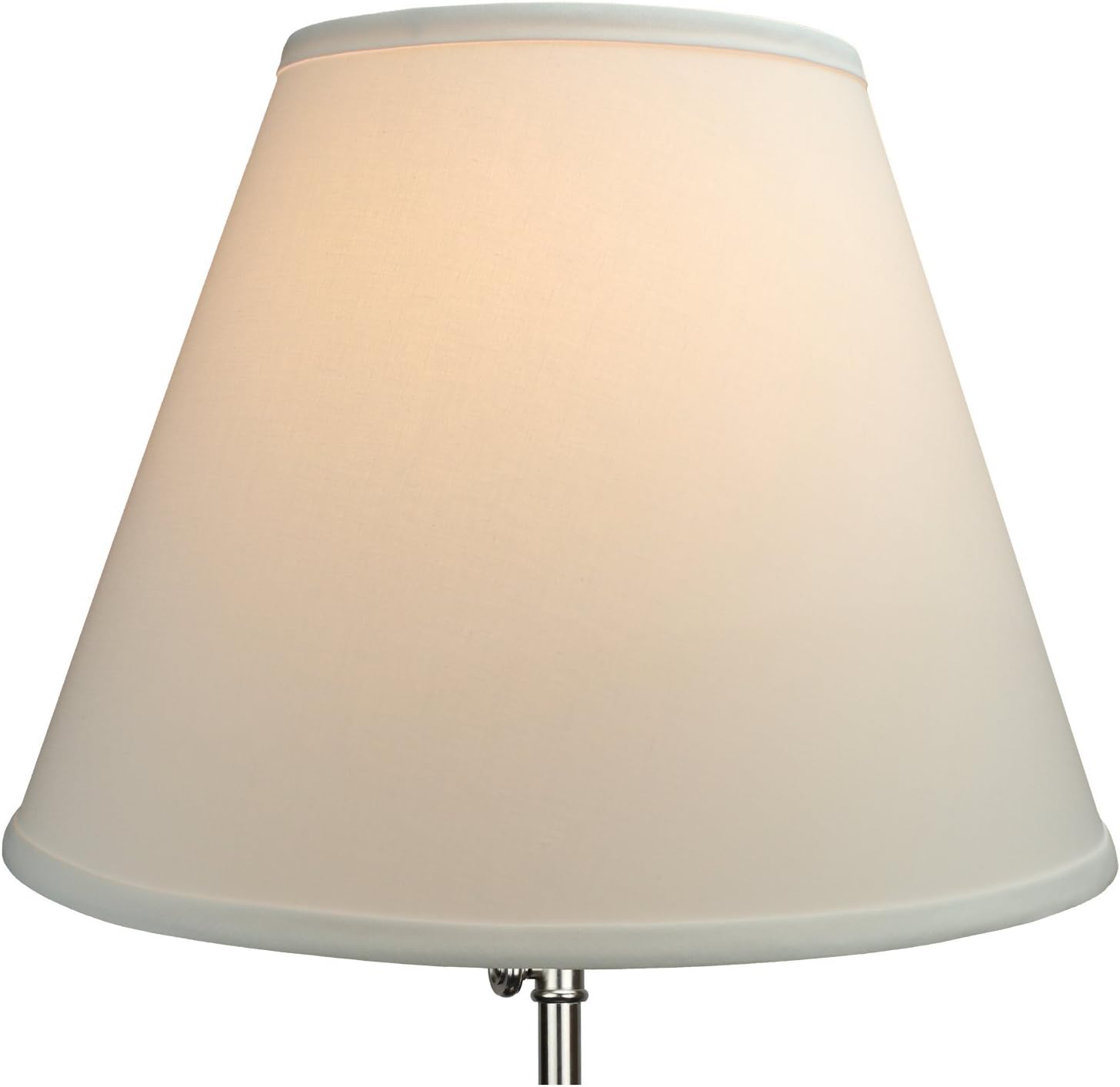 FenchelShades.com Lampshade 8" Top Diameter x 16" Bottom Diameter x 12" Slant Height with Washer (Spider) Attachment for Lamps with a Harp (Linen White)