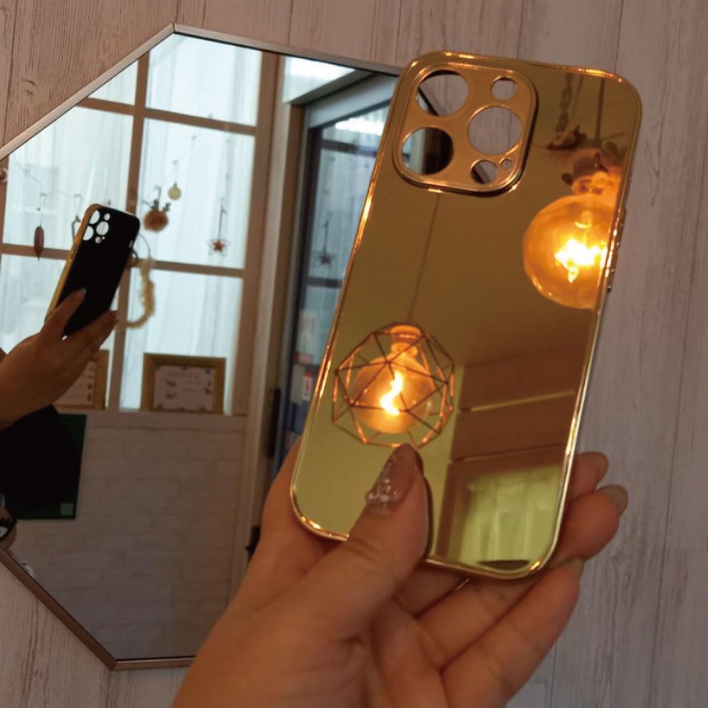 Amazon.co.jp: iPhone14proMax用ケース ゴールド 金 ミラー仕上げ 