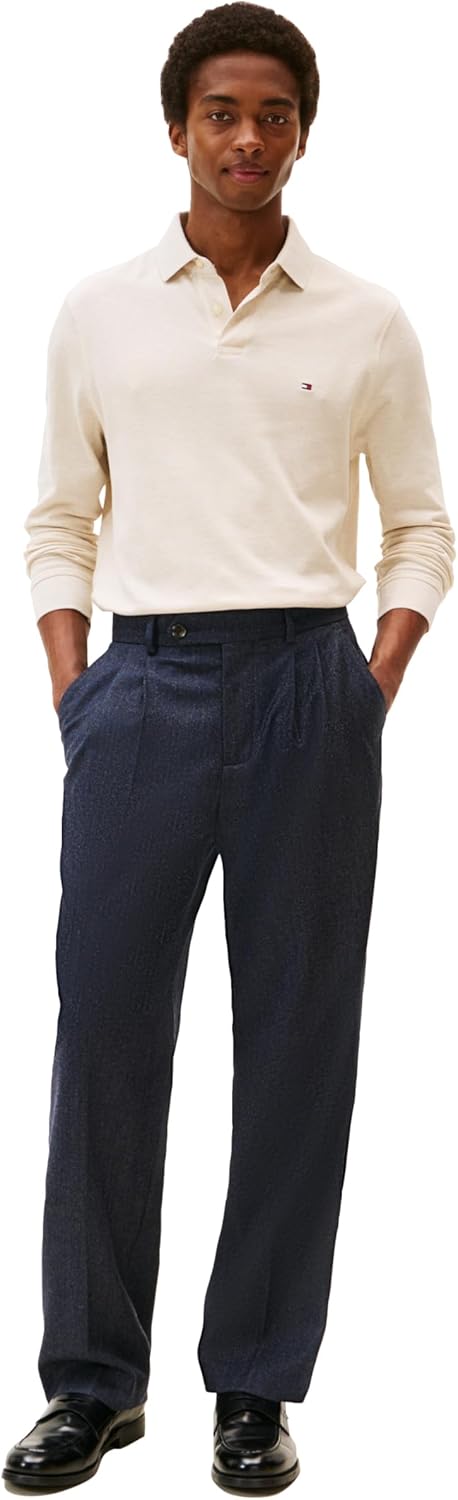 Tommy Hilfiger Mens Long Sleeve Polo Shirts in Regular Fit with Stretch and Organic Pique Cotton - Image 3