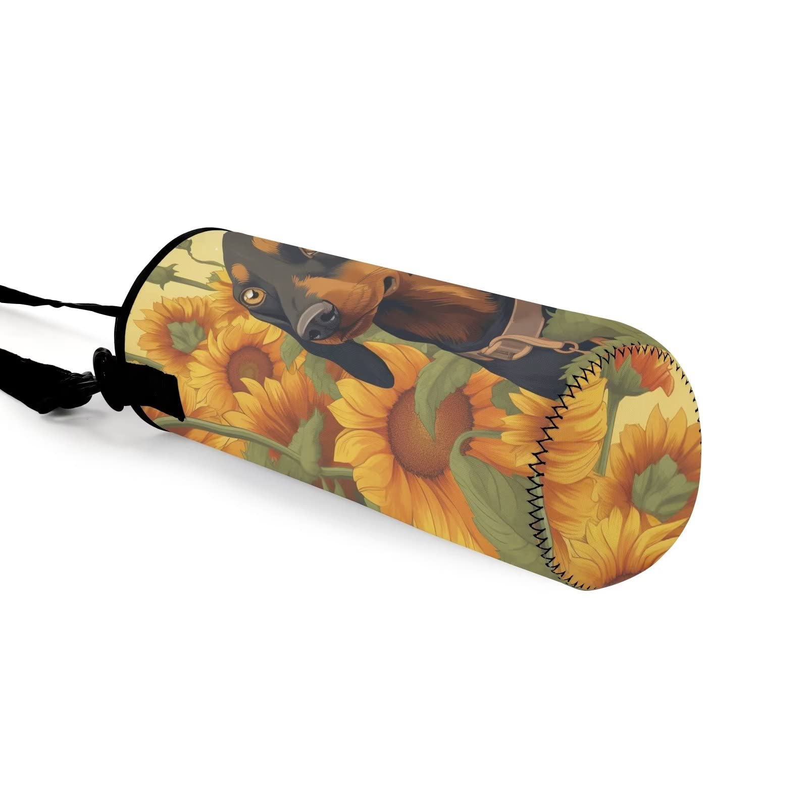 COEQINE Dogs Kids Water Bottle Holder for Sport Gym Bicycle Hiking Sunflower Kids Girls Water Cup Sleeves With Strap - Image 3