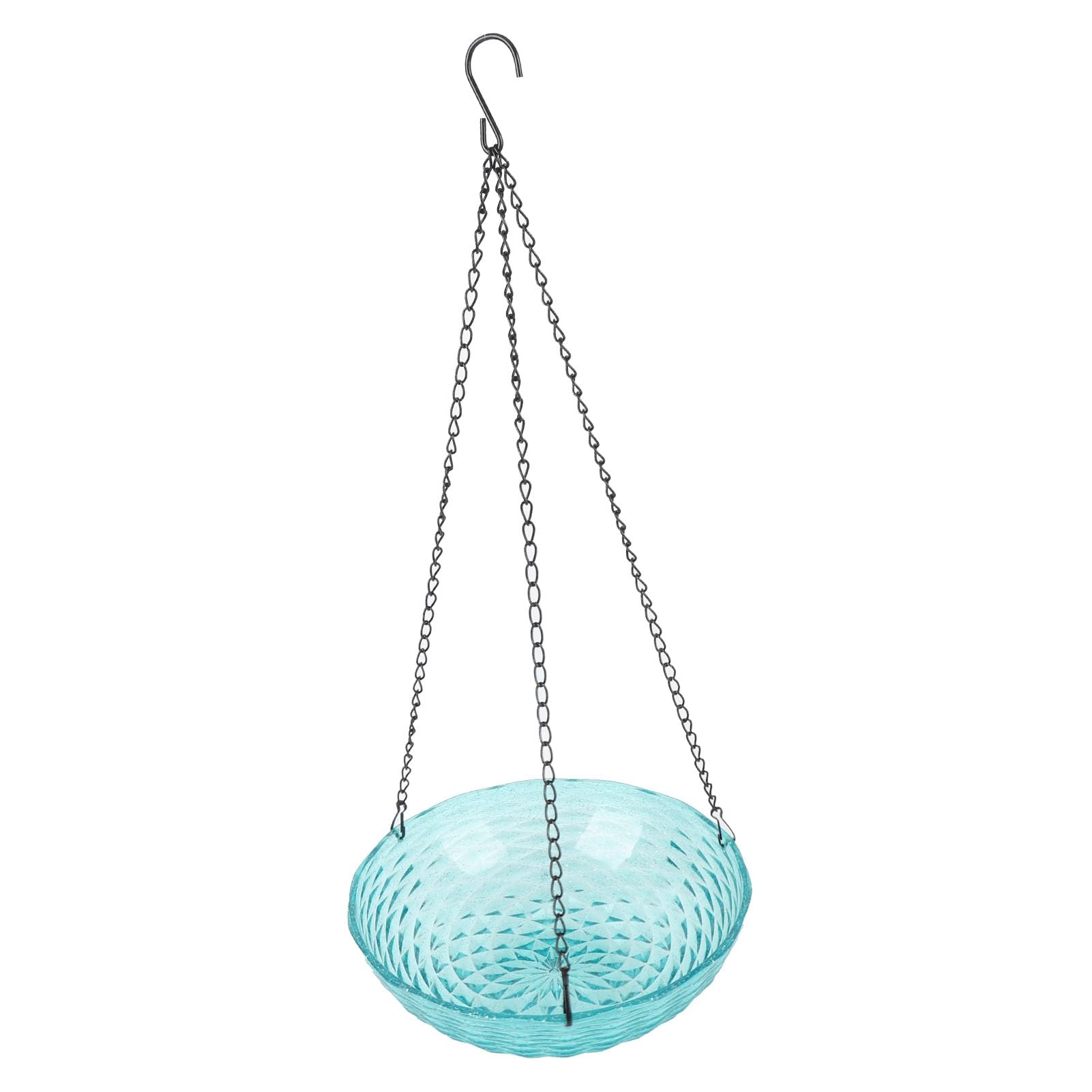CHICIRIS Support de Bain d'oiseaux Suspendu avec Fontaine, Plastique (Blue)