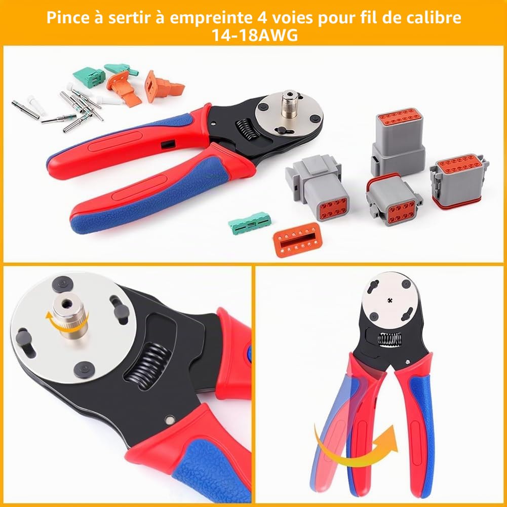 JANZU Kit de Connecteurs DT Deutsch 338 Pièces - Outil de Retrait de Connecteurs 2 3 4 6 8 12 Broches