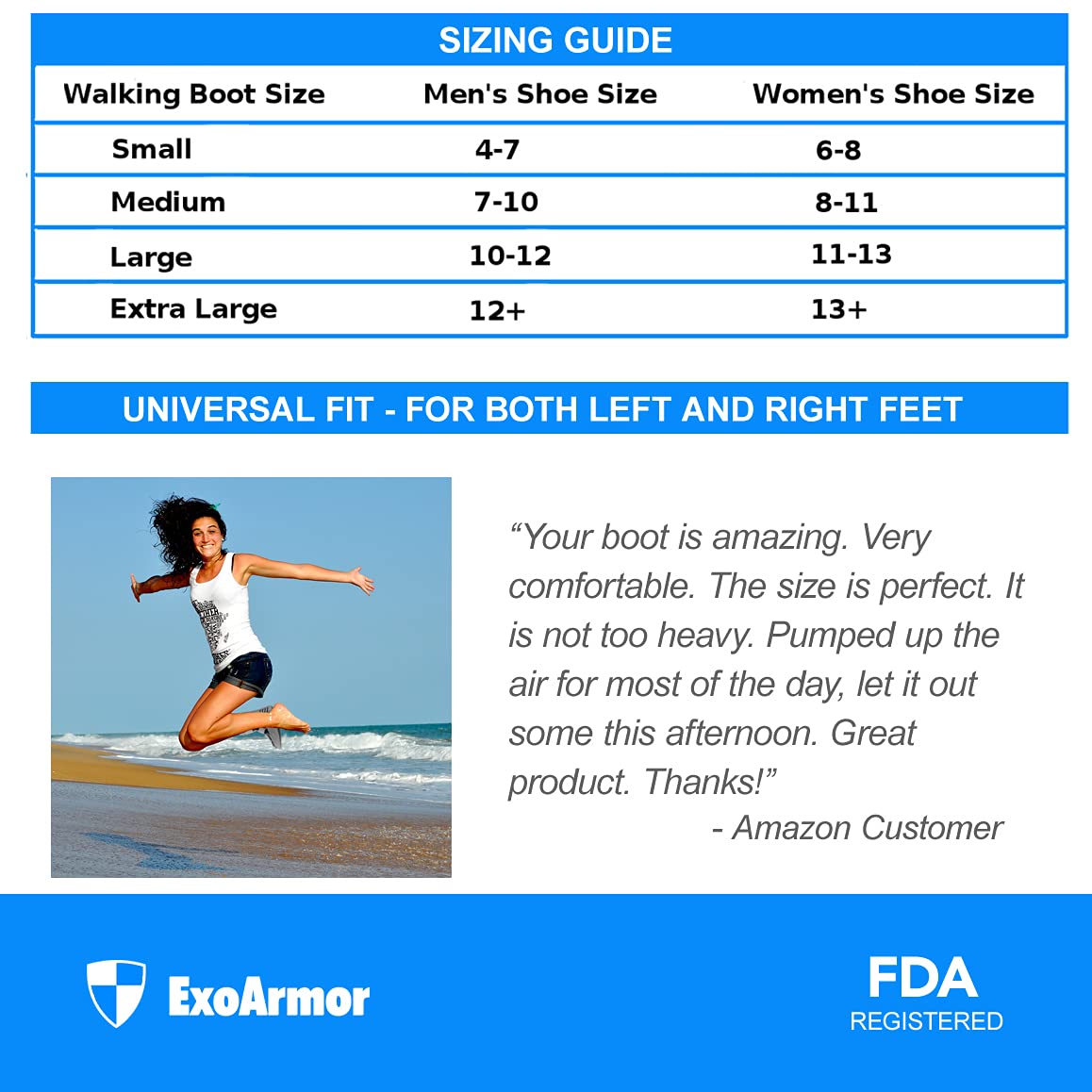 ExoArmor Ultralight Walking Boot for Sprained Ankle, Stress Fracture