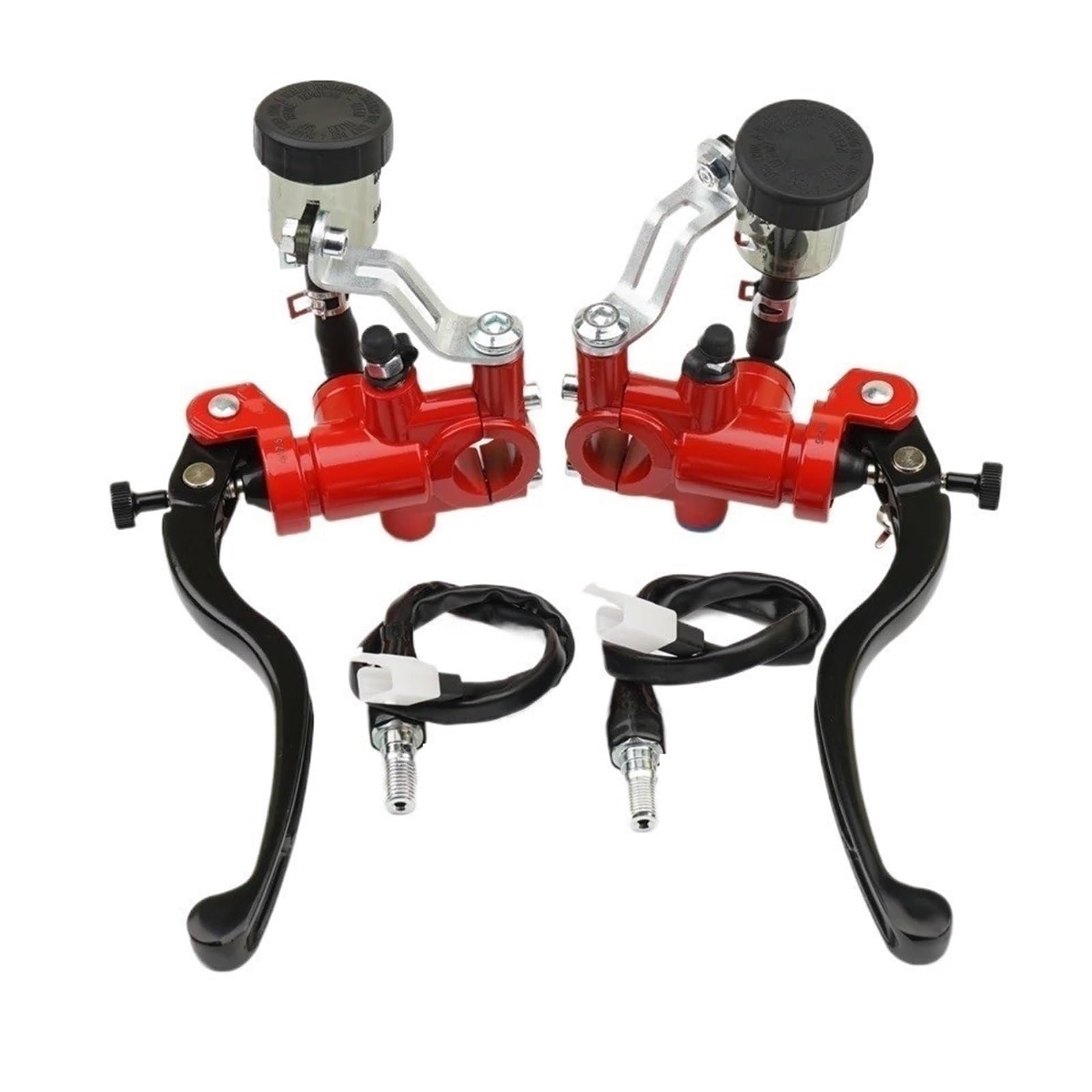 Freno a mano per motocicletta Leva freno frizione pompa per moto universale PX1 da 17,5mm radiale per cilindro per maestro 7/8" 22 mm per Yamaha(Rosso,1pair)