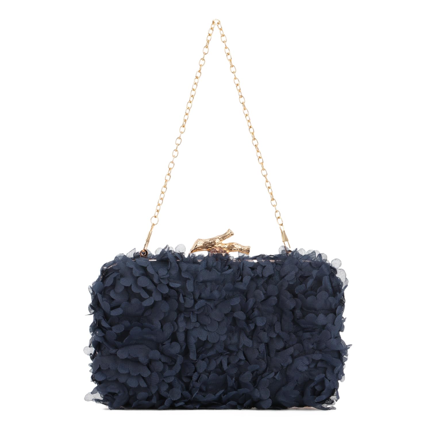 Flower Handbag Clutch Bolso de noche Bolsos florales con cadena para boda