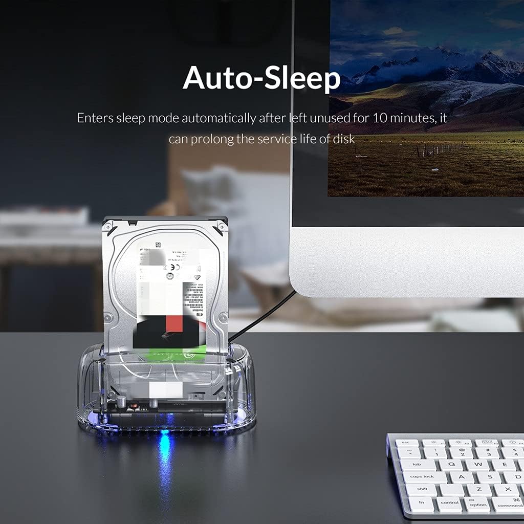 3.5 Inch USB to SATA Transparent HDD Docking Station USB3.0 5Gbps with 12V Power Adapter