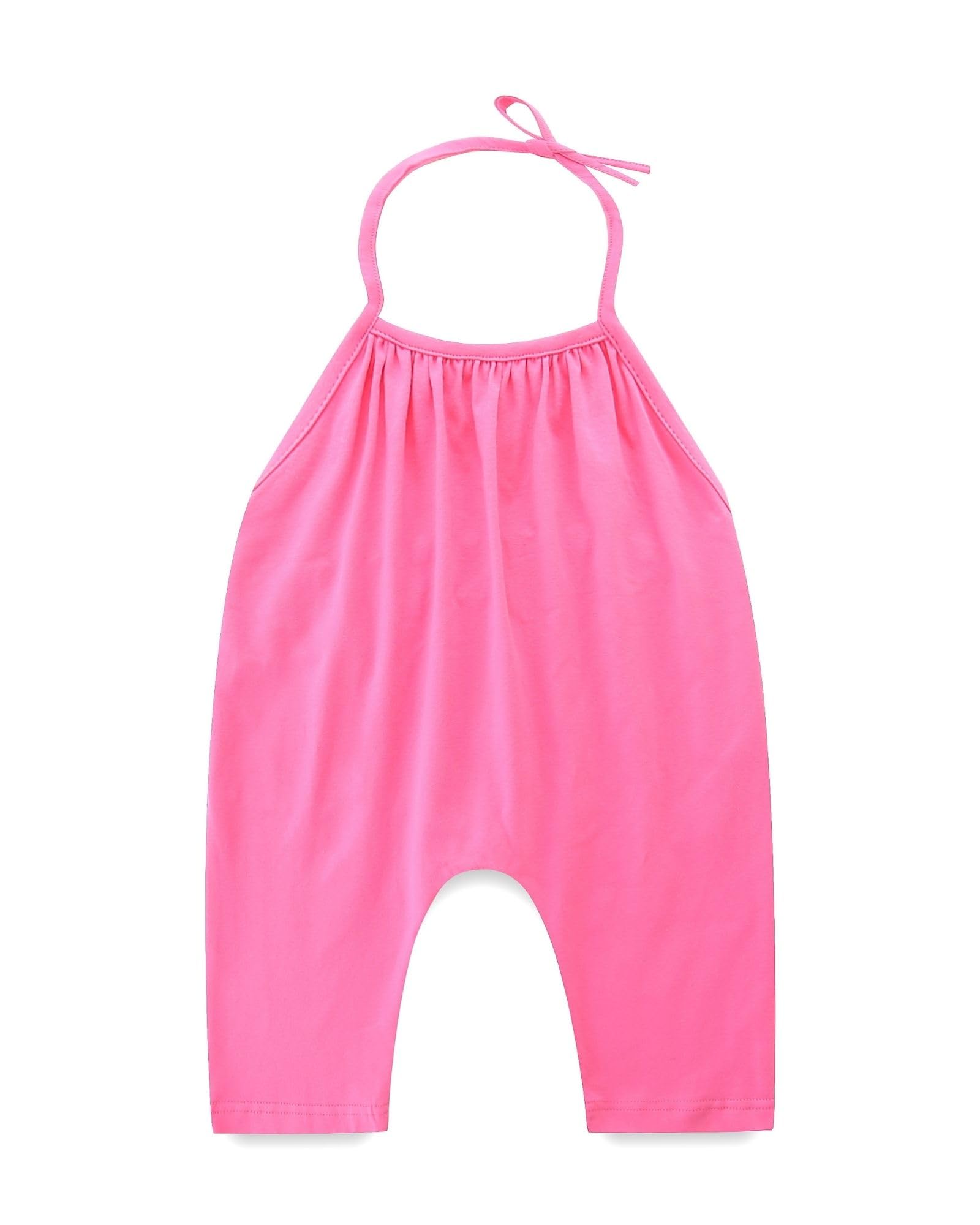 Toddler Baby Girls Strap Slouch Romper Infant Sleeveless Jumpsuit for Summer Kids Harem Halter Backless Clothes