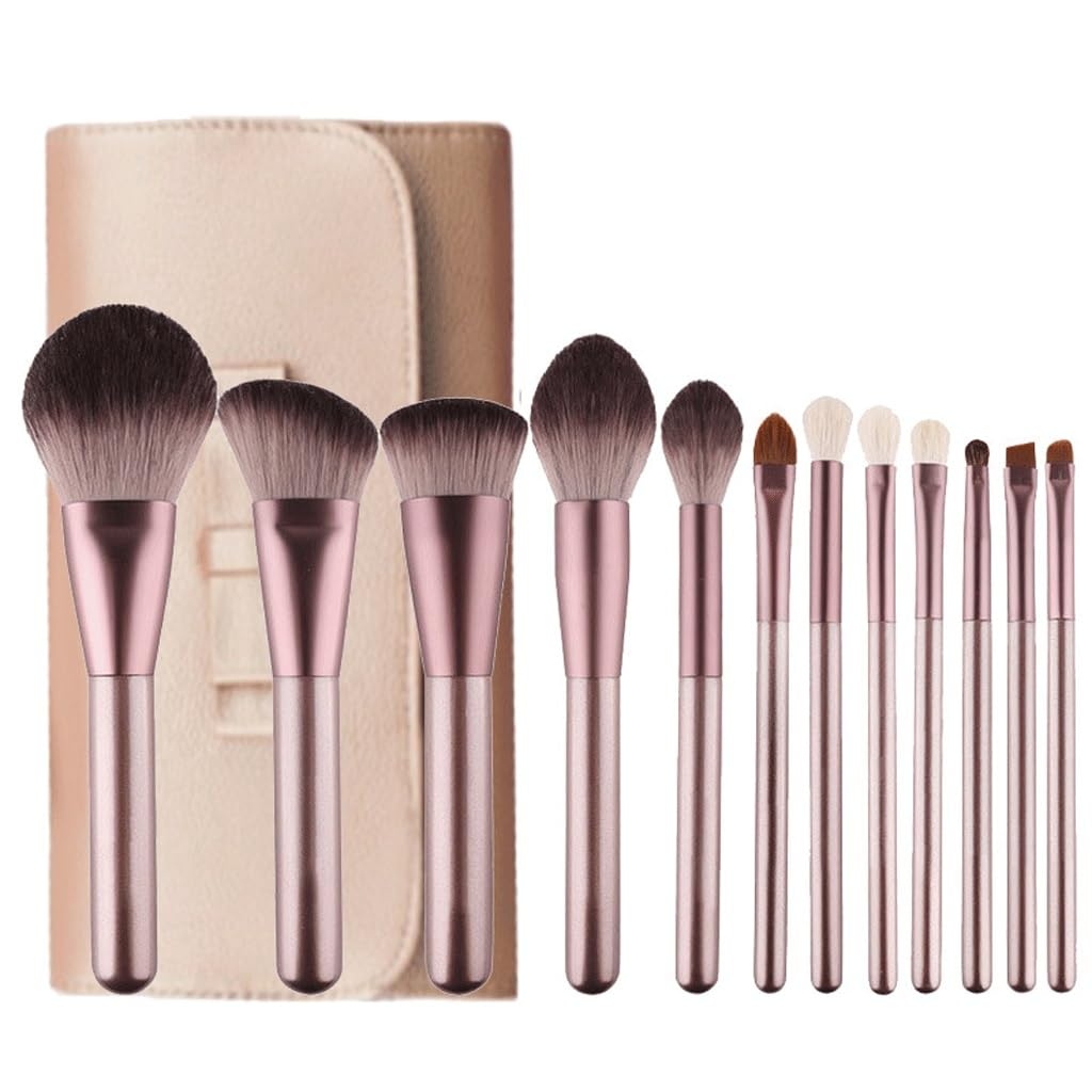 Set De 12 Brochas De Maquillaje De Pelo Supersuave para Sombras De Ojos, Ideal para Principiantes.