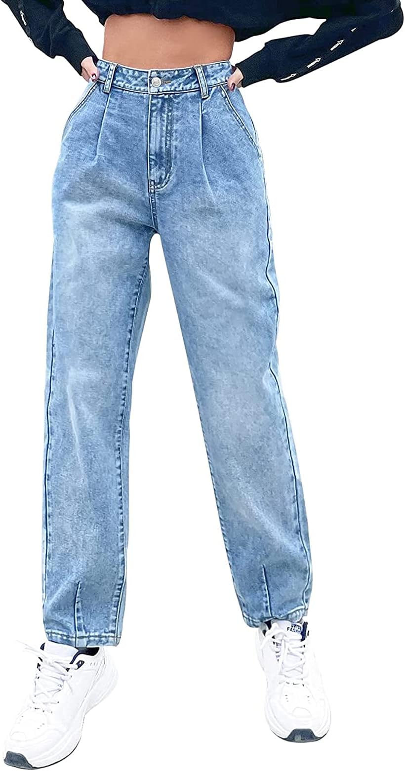 Womens Baggy Jeans Casual Mom Jeans High Waisted Boyfriend 90s Loose Jeans for Women