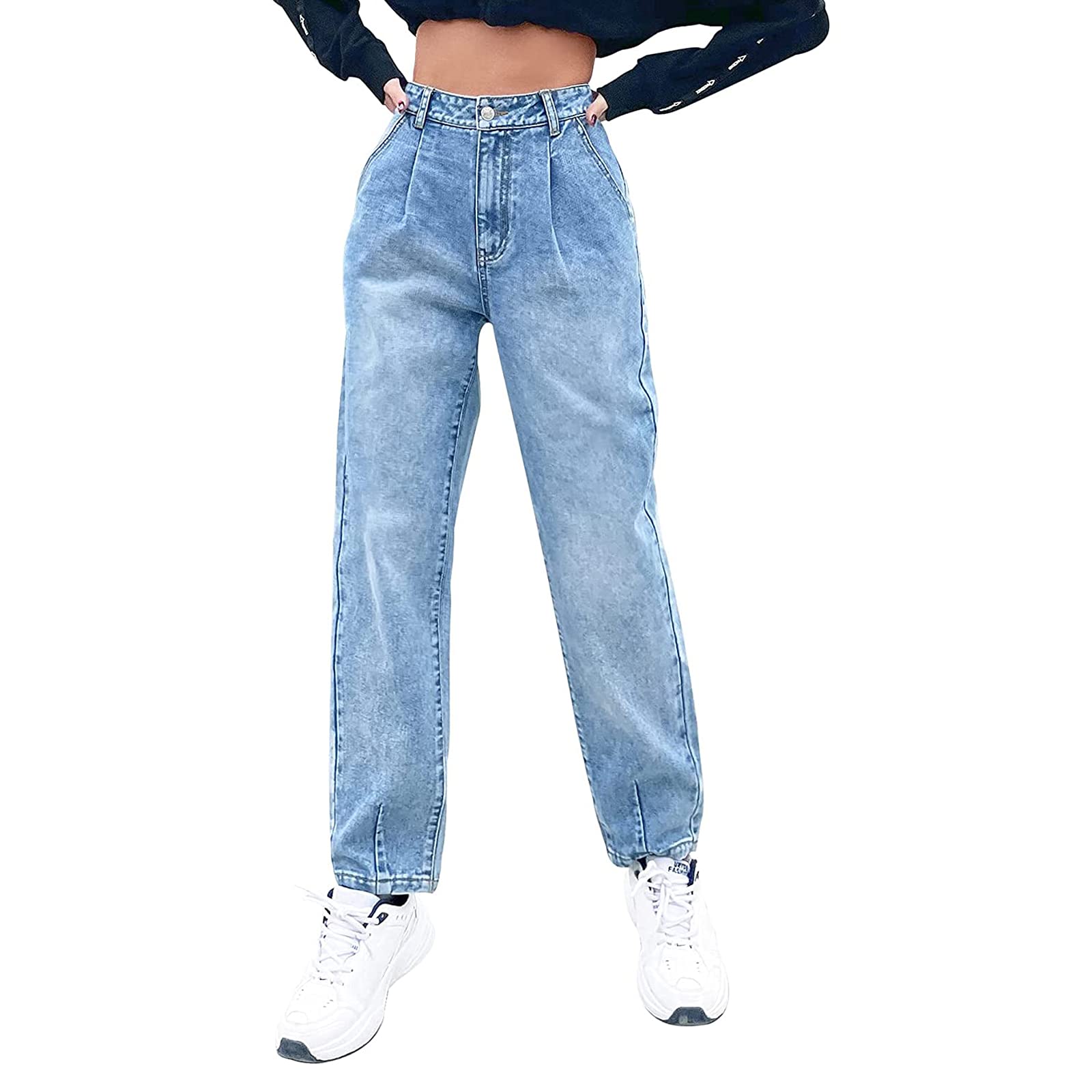 Womens Baggy Jeans Casual Mom Jeans High Waisted Boyfriend 90s Loose Jeans for Women