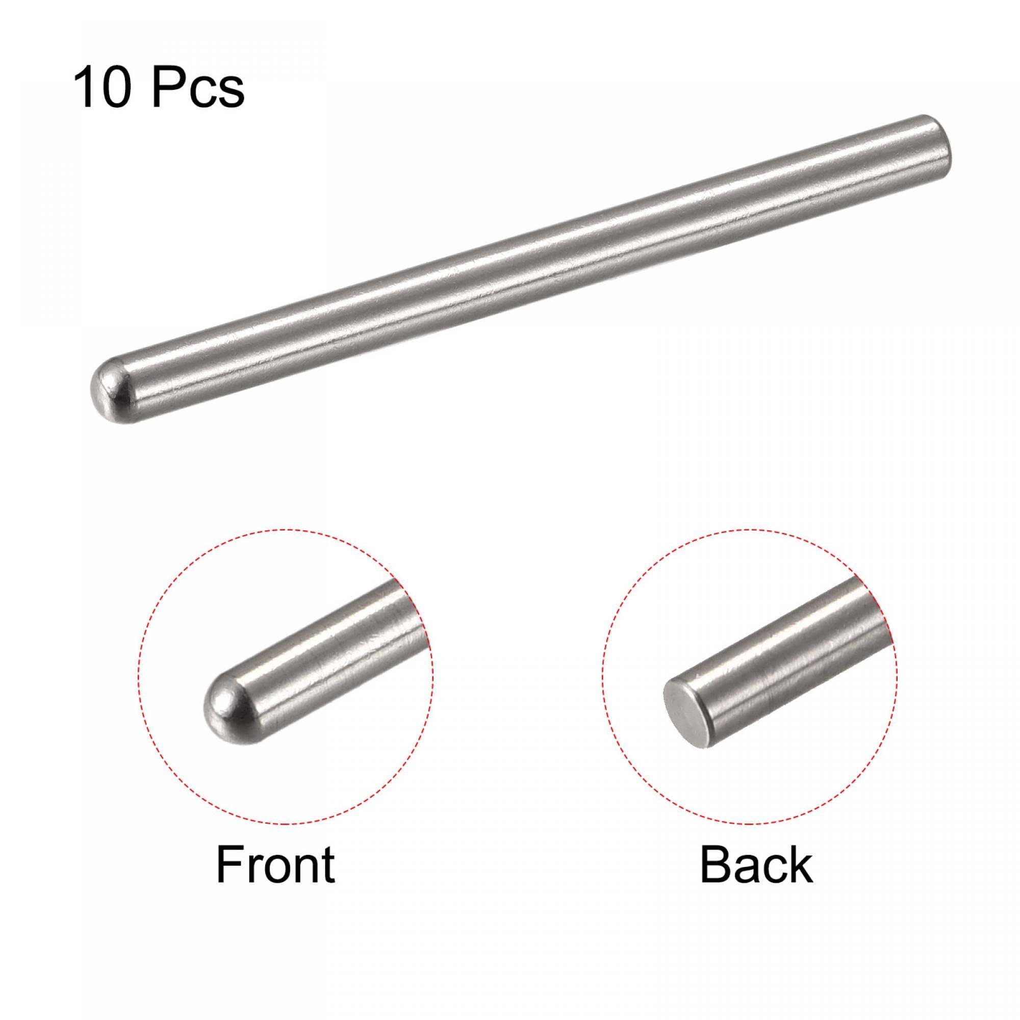 TOP-VIGOR 10Pcs 5mm x 80mm Dowel Pins, 304 Stainless Steel Round Head Flat Chamfered End Shelf Pegs Support Fasten Elements Silver Tone - Image 3