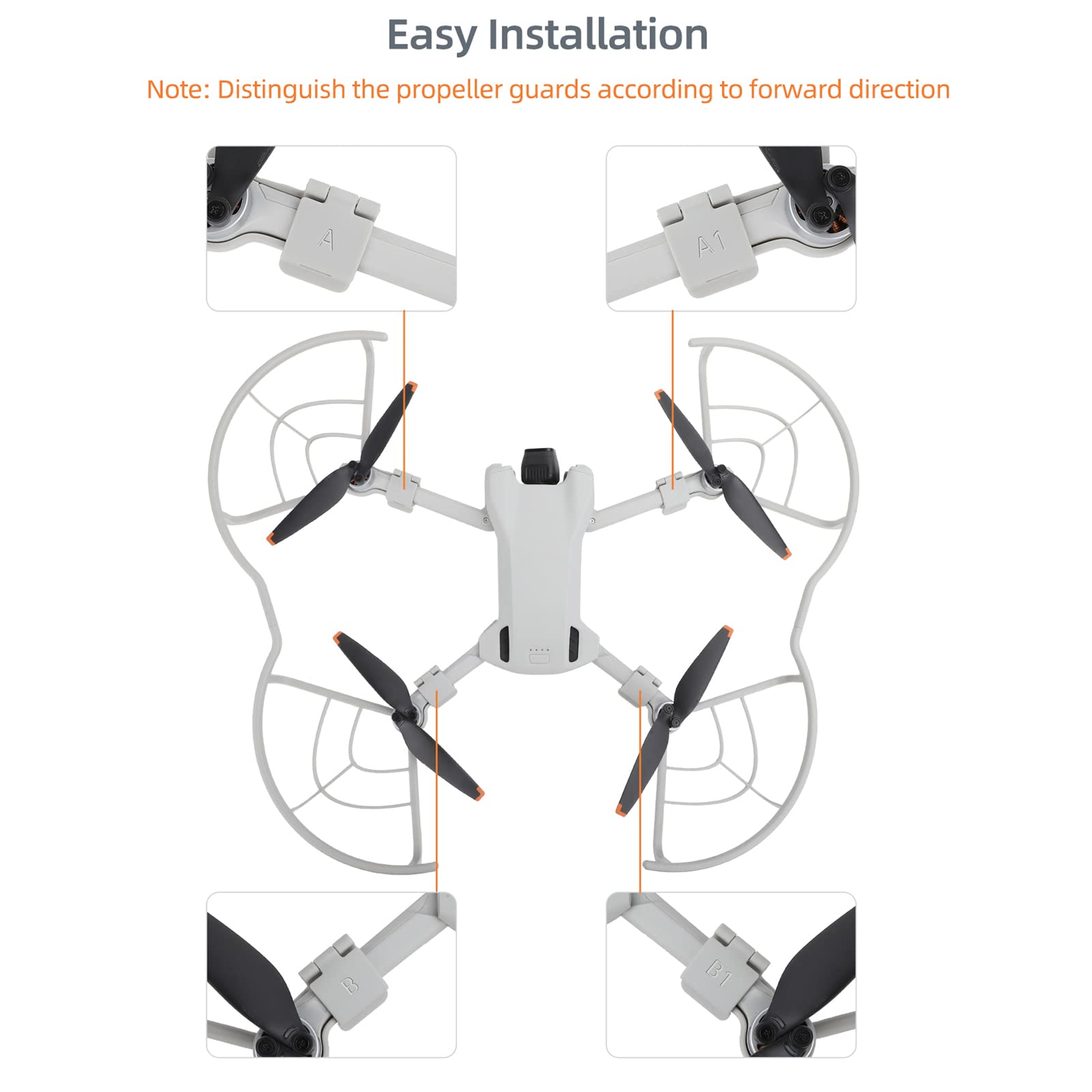ZJRXM Accessoires De Protection D'hélice Mini 4 Pro, Sécurité Aérienne à 360 °, Protection Anti-collision Pour Drones DJI Mini 4 Pro, Protection D' Hélice Mini 4 Pro