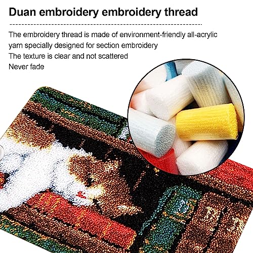 Image of kingsea Latch Hook Kit for Adults, DIY Crochet Yarn Rug with Pattern Printed Latch Hook Rug Kit for Teen, Latch Hook Kit for Beginners, Cat, 20 inch x 15 inch