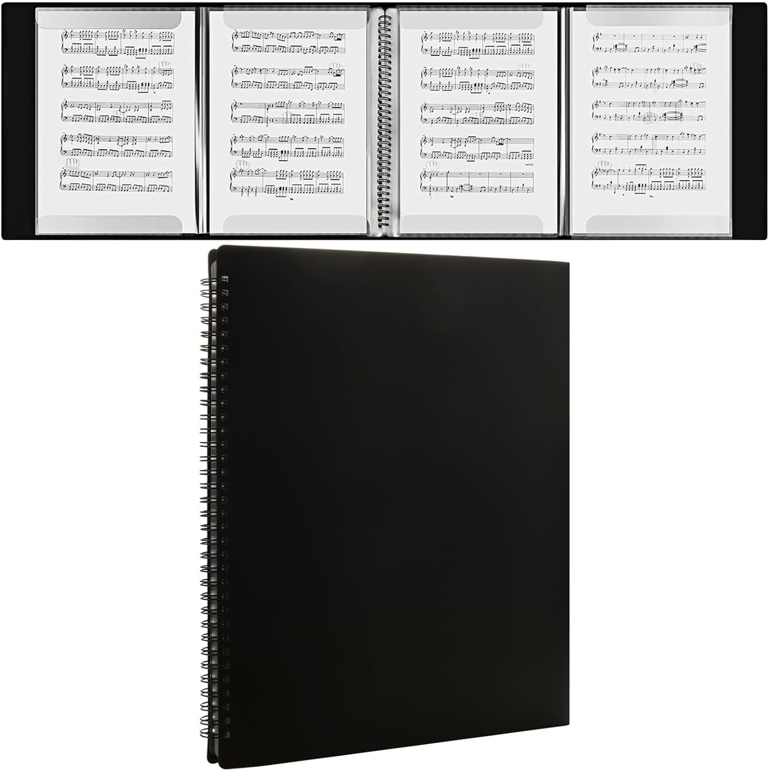 DAJAVE 2 Pack Sheet Music Folder, 8.5 × 11 Music Binder, 4