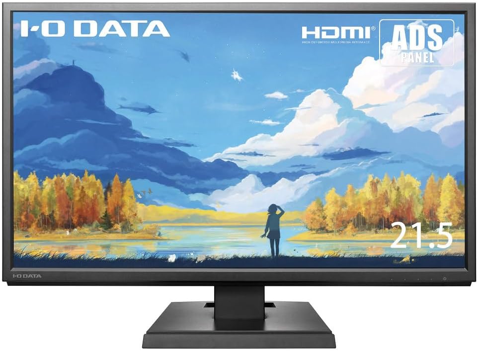 【整備済み品】 I-O DATA モニター 21.5インチ LCD-MF224EDB（フルHD1920*1080/ADS/VGA/DVI/HDMI）スピーカー内蔵 PS5、switch対応 (整備済み品)