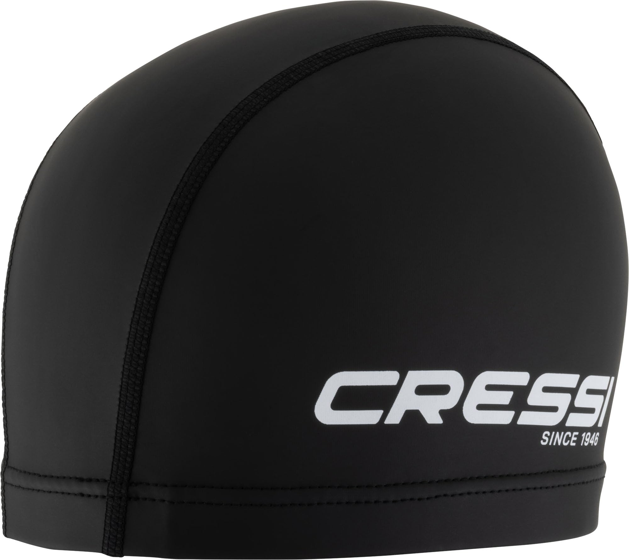 CRESSI Senna czepek kąpielowy powlekany PU, powlekany PU czepek pływacki dla dorosłych, czarny/biały, jeden rozmiar