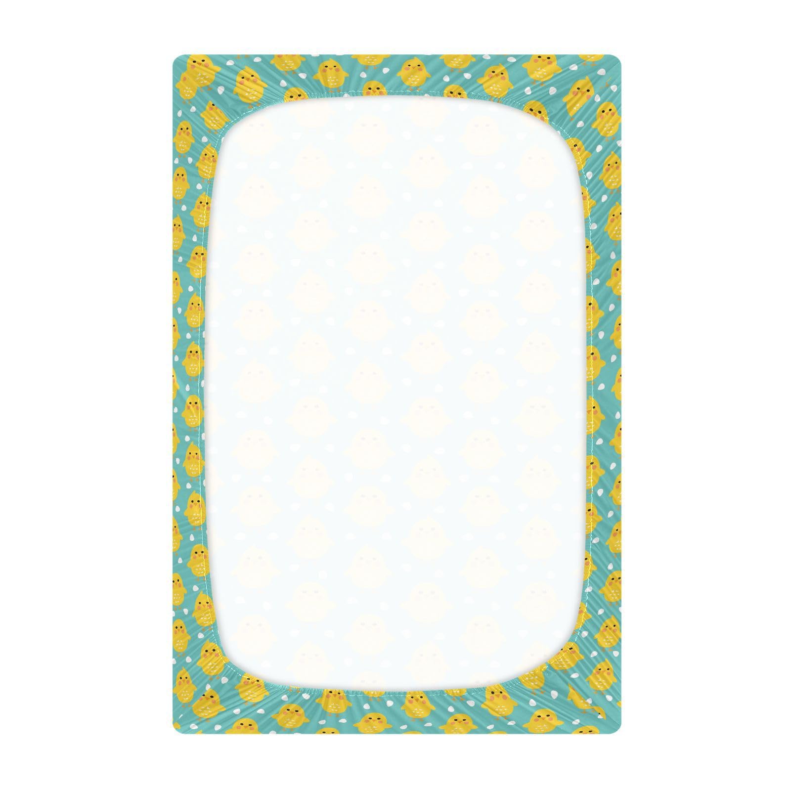 JIPONI Cute Chicken Soft Playard Sheet- Pack & Play Sheets Fitted, Breathable Mattress Cover for Standard Size Play Yard, 39’x27’x5’