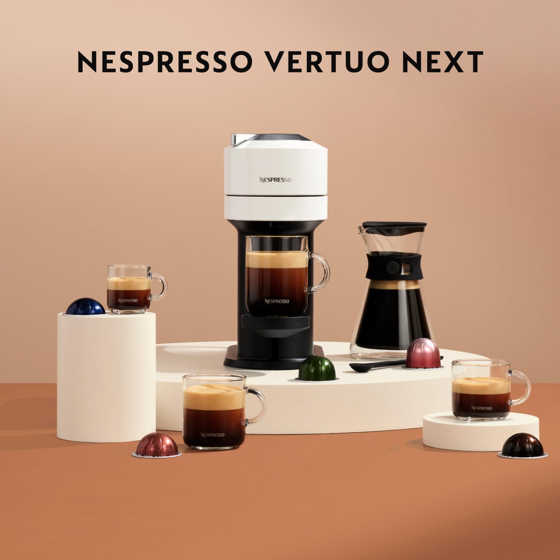 Nespresso Vertuo Next ENV120.GY Macchina del Caffè compatibile con le NUOVE CAPSULE NESPRESSO con Tecnologia Centrifusion, Serbatoio acqua 1L, Grigio