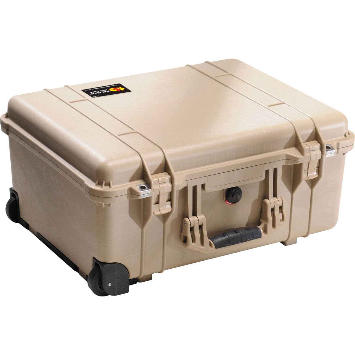 Pelican 1560 Watertight Hard Case with Cubed Foam Interior & Wheels - Desert Tan
